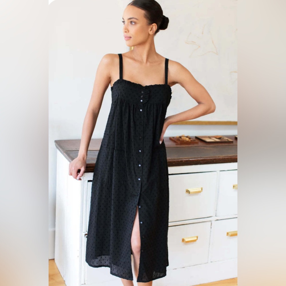 Emerson Fry Astrid Midi Dress Black Swiss Dit India Collection size xs Boho